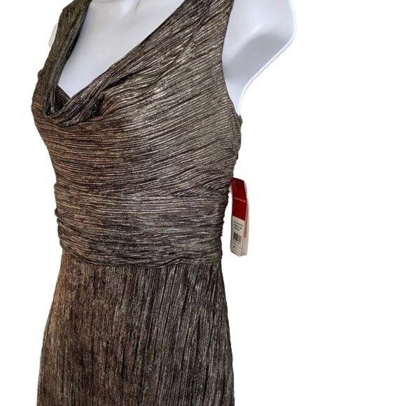 Donna Ricco Sleeveless Maxi Dress Silver Size 8 NEW with Tags - Picture 3 of 14